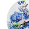 Plato de presentación con flores azules y ave de 33cm - Image 3
