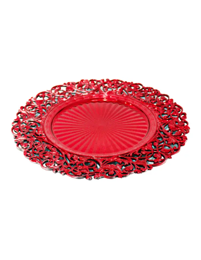 Plato de presentación rojo diseño guias de 34cm - Image 2