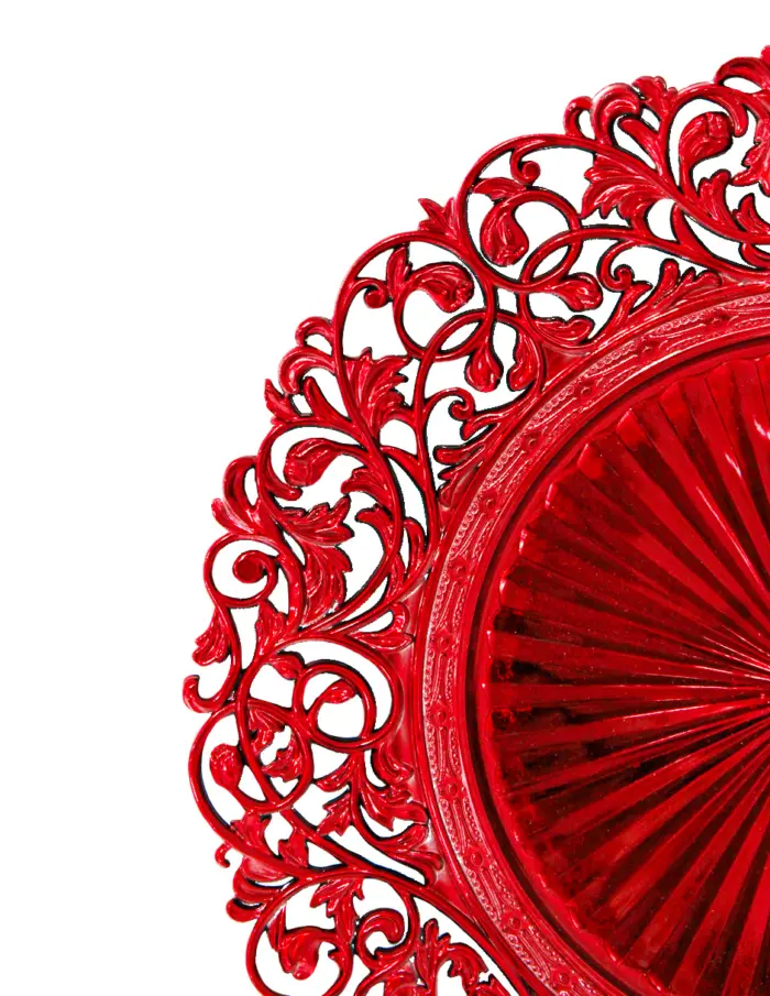 Plato de presentación rojo diseño guias de 34cm - Image 3