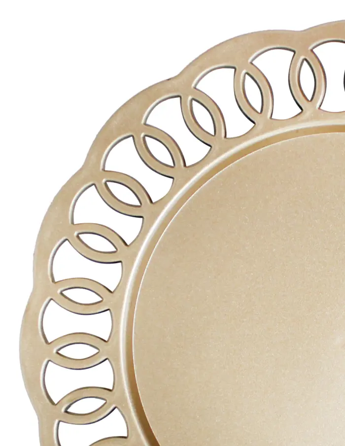 Plato de presentación dorado con círculos en la orilla de 33cm - Image 3