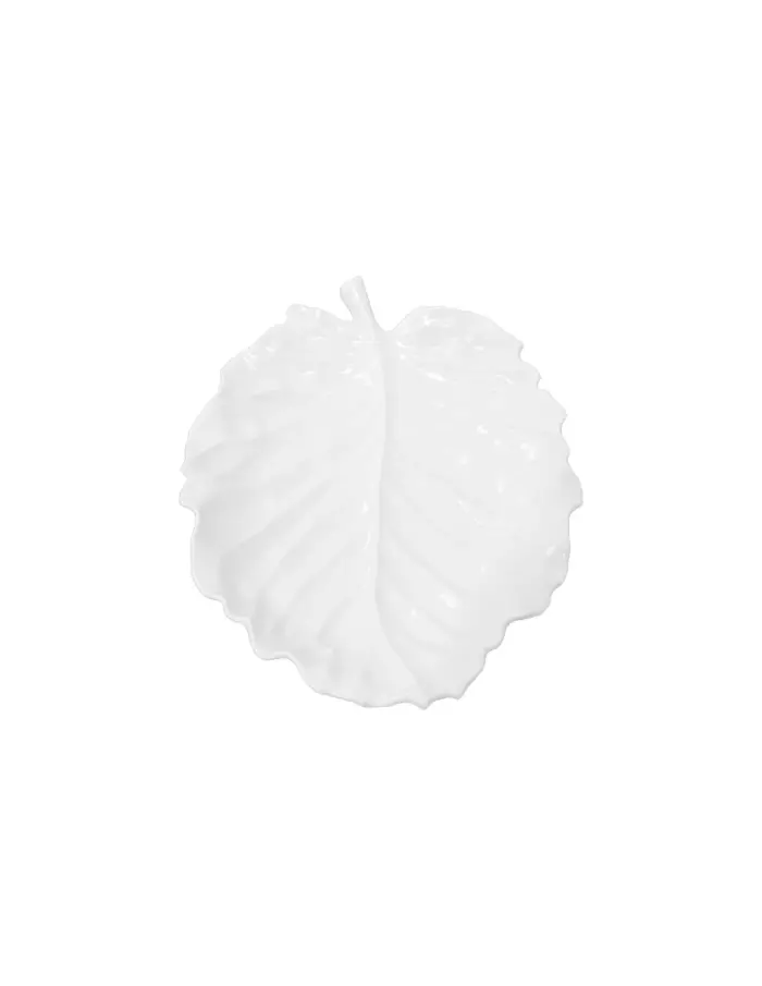 Plato de melamina diseño hoja blanco de 31x24x1.4cm - Image 2
