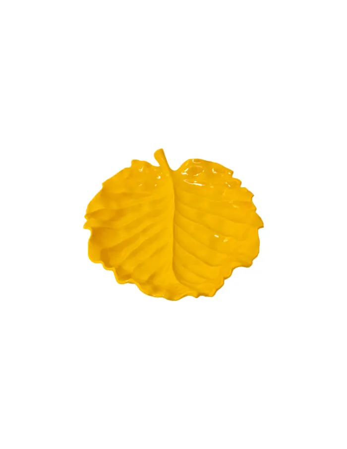 Plato de melamina diseño hoja amarillo de 31x24x1.4cm - Image 2