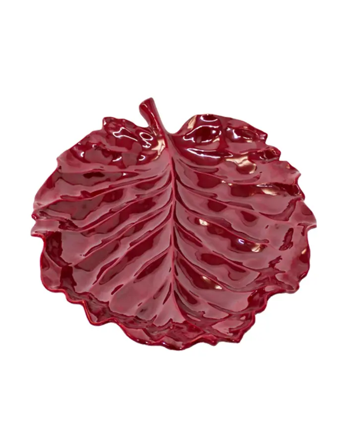Plato de melamina diseño hoja rojo de 43x34x1.4cm - Image 2