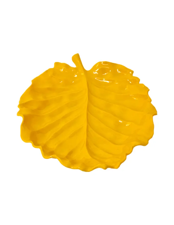 Plato de melamina diseño hoja amarillo de 43x34x1.4cm - Image 2