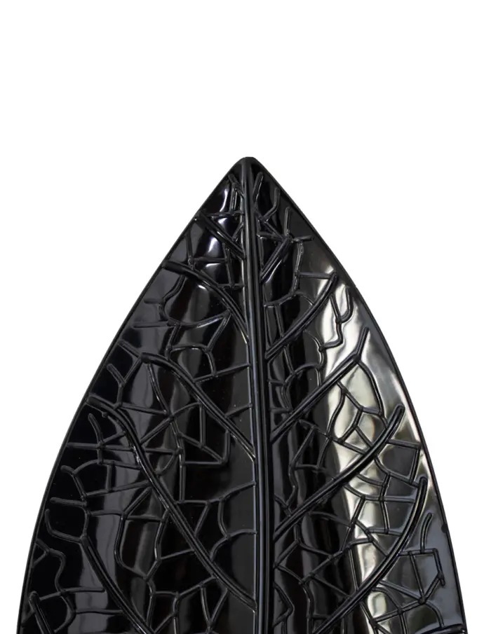 Plato de melamina diseño hoja negro de 13x36x1.3cm - Image 3