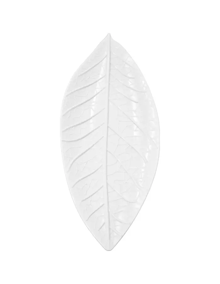 Plato de melamina diseño hoja blanco de 17x47x1.2cm - Image 2