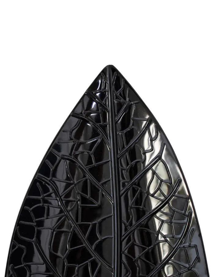 Plato de melamina diseño hoja negro de 17x47x1.2cm - Image 3
