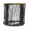 Candelabro de metal tejido negro con orilla dorada de 6x6cm - Image 2
