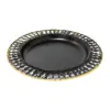 Plato de metal tejido negro con orilla dorada de 1.5x36cm - Image 2