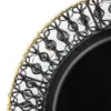 Plato de metal tejido negro con orilla dorada de 1.5x36cm - Image 3