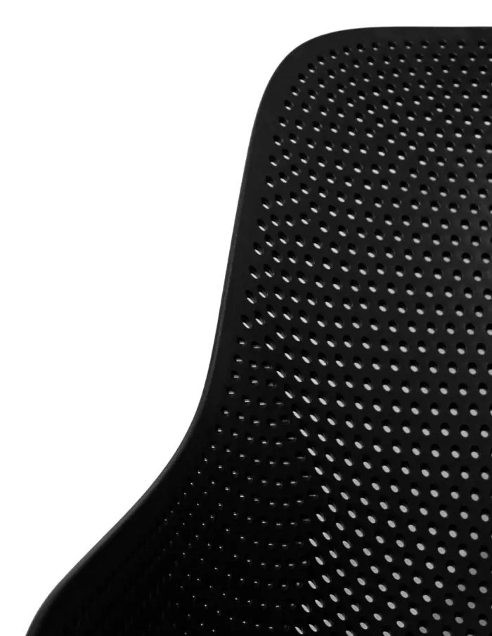 Silla de plástico negra con diseño de puntos de 59x76x82cm - Image 3