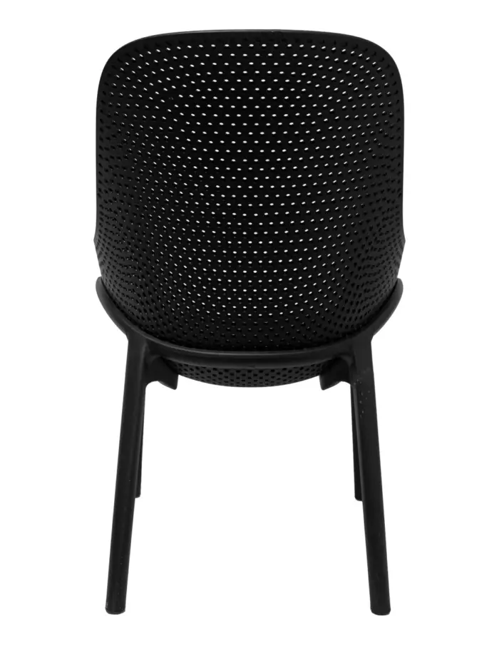 Silla de plástico negra con diseño de puntos de 59x76x82cm - Image 4