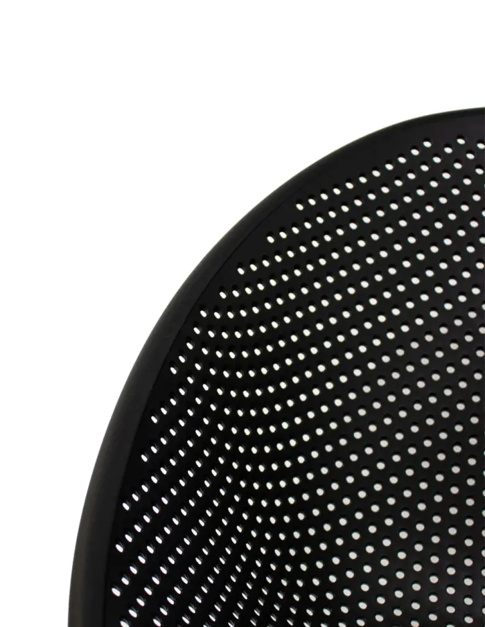 Silla de plástico negra con respaldo diseño huevo de 59x59x83cm - Image 3