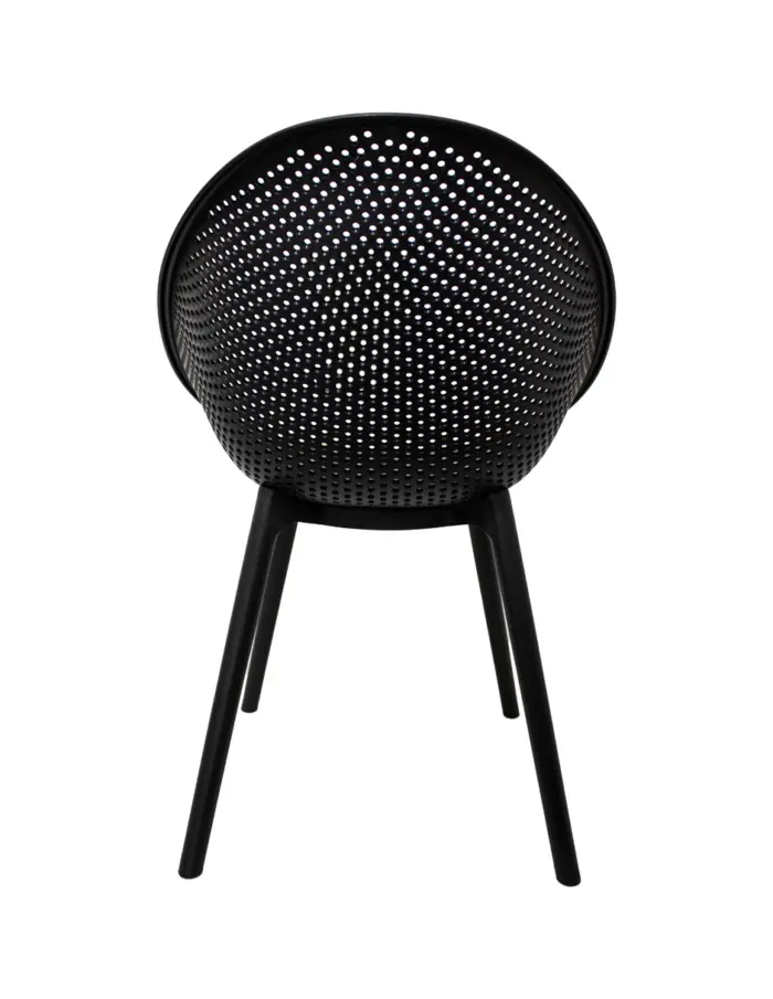 Silla de plástico negra con respaldo diseño huevo de 59x59x83cm - Image 4