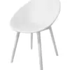 Silla de plástico blanco con respaldo diseño huevo de 59x59x83cm - Image 2