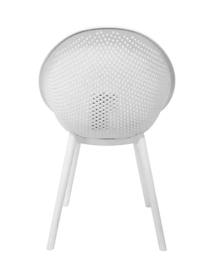 Silla de plástico blanco con respaldo diseño huevo de 59x59x83cm - Image 4