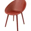 Silla de plástico rojo con respaldo diseño huevo de 59x59x83cm - Image 2