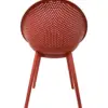 Silla de plástico rojo con respaldo diseño huevo de 59x59x83cm - Image 4