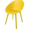 Silla de plástico amarillo con respaldo diseño huevo de 59x59x83cm - Image 2