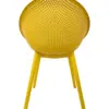Silla de plástico amarillo con respaldo diseño huevo de 59x59x83cm - Image 4