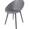 Silla de plástico gris con respaldo diseño huevo de 59x59x83cm - Image 2