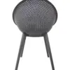 Silla de plástico gris con respaldo diseño huevo de 59x59x83cm - Image 4