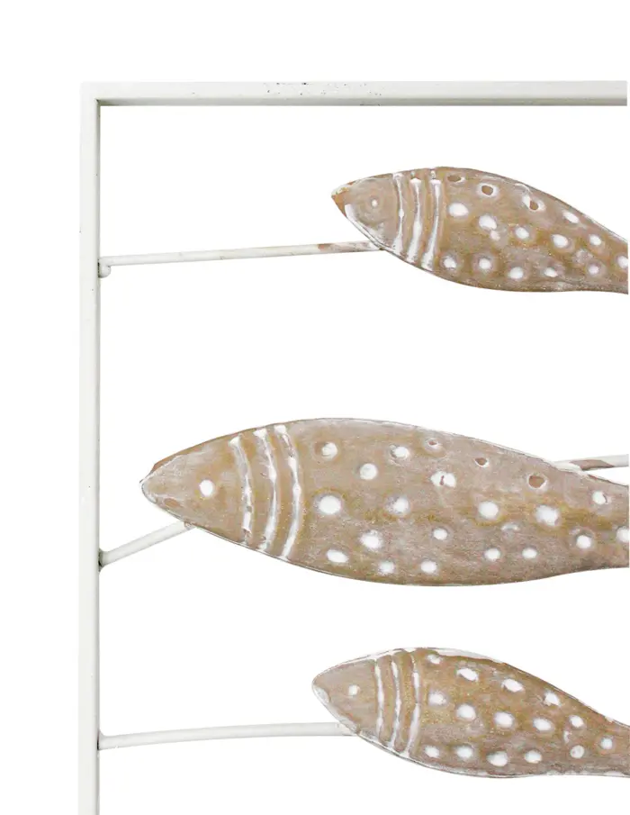 Cuadro de metal diseño peces beige de 60x3x60cm - Image 2