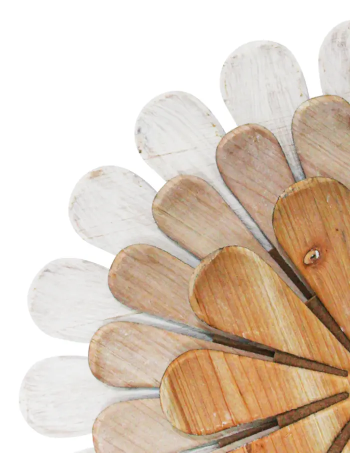 Flor de madera con metal para pared de 51x5x51cm  - Image 3
