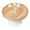 Frutero de madera con base de metal de 25x25x23cm - Image 2