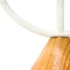 Candelabro de metal para 4 velas blanco con base de madera de 28x11.5x30.5cm - Image 3