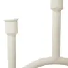 Candelabro de metal para 3 velas blanco con base de madera de 20x11x38.2cm - Image 2