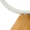 Candelabro de metal para 3 velas blanco con base de madera de 20x11x38.2cm - Image 3