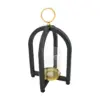 Candelabro de metal con pantalla de cristal de 15.3x15.3x35.7cm - Image 2