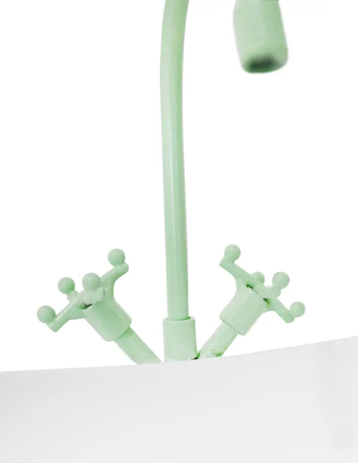 Maceta de metal diseño tina de baño verde de 18x12.5x17.5 cm - Image 3