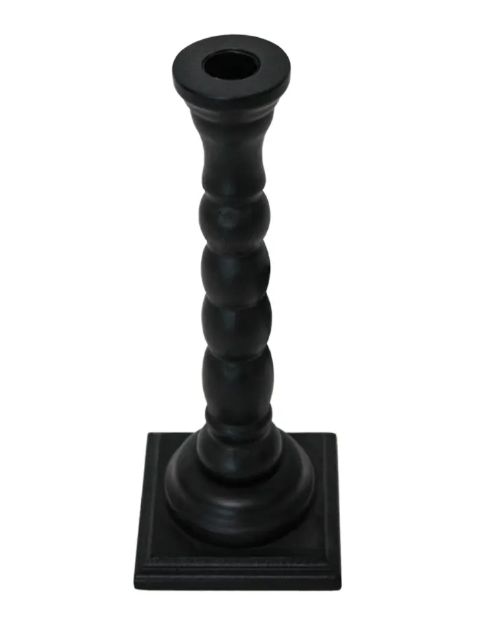 Candelabro de madera negro de 10x10x27cm - Image 2