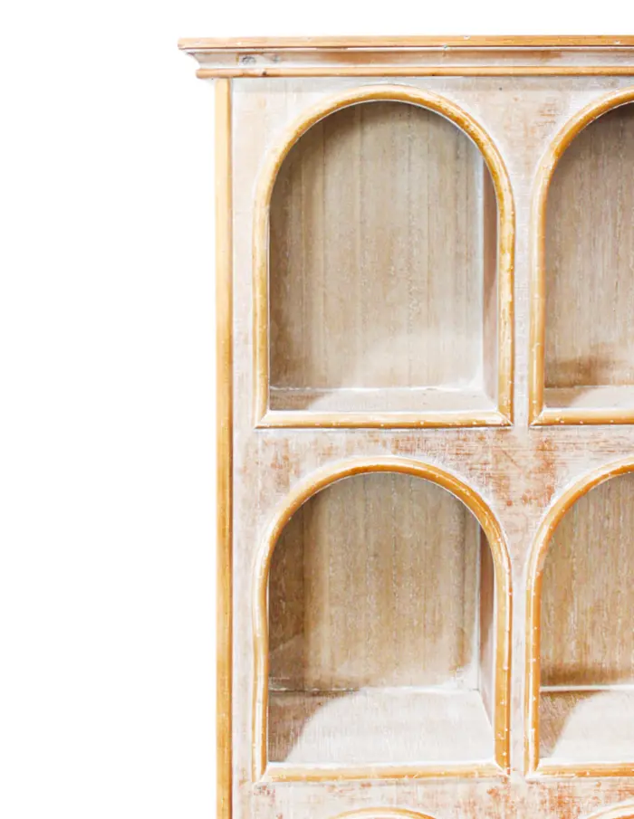 Vitrina de madera con arcos de 60.5x17x77.5cm - Image 3