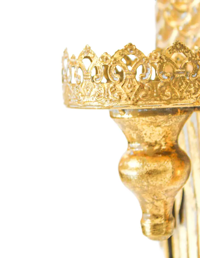 Candelabro diseño alas doradas de metal de 28.5x12.5x46cm - Image 4