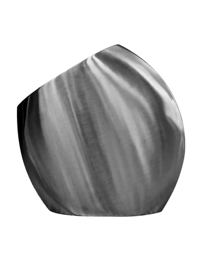 Florero de acero inoxidable plateado mate de 26x7x26.5 - Image 2