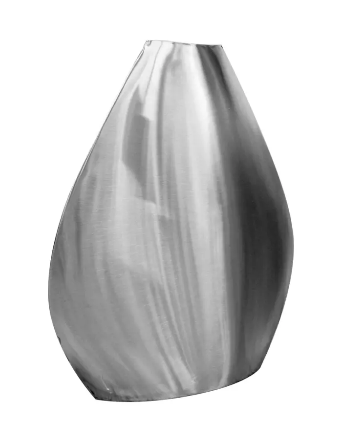 Florero de acero inoxidable plateado mate de 24x10x42cm - Image 2