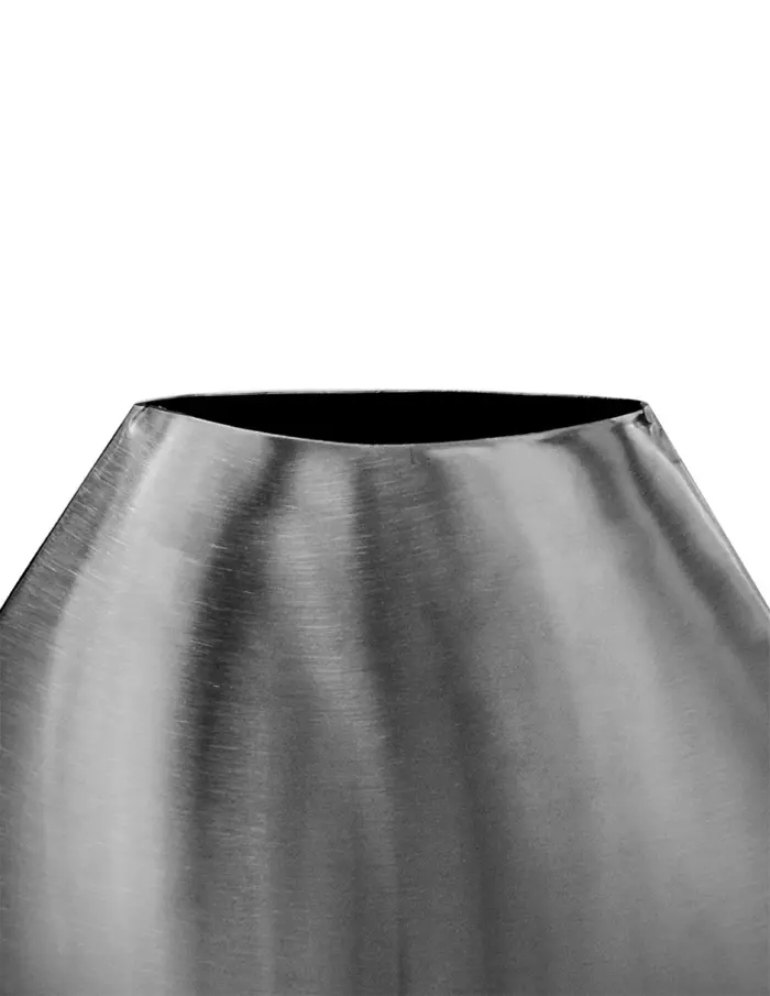 Florero de acero inoxidable plateado mate de 24x10x42cm - Image 4