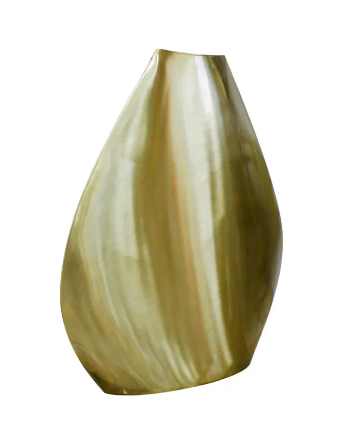 Florero de acero inoxidable dorado mate de 24x10x42cm - Image 2