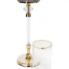 Candelabro de metal dorado con cilindro de vidrio de 11.5x11.5x51cm - Image 2