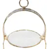 Dulcero de metal dorado con vidrio de 21x21x28cm - Image 2