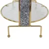 Dulcero de metal dorado con vidrio de 21x21x28cm - Image 3