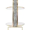 Dulcero de metal de 2 niveles dorado con vidrio de 23x21x38.5cm - Image 3