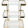 Base de metal dorado de 3 niveles con vidrio de 29x18x38cm - Image 2