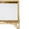 Charola de metal dorado con vidrio de 30x18x6cm - Image 3