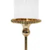 Candelabro de metal dorado con cilindro de vidrio de 12x12x33.5cm - Image 2