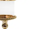 Candelabro de metal dorado con cilindro de vidrio de 12x12x29cm - Image 4