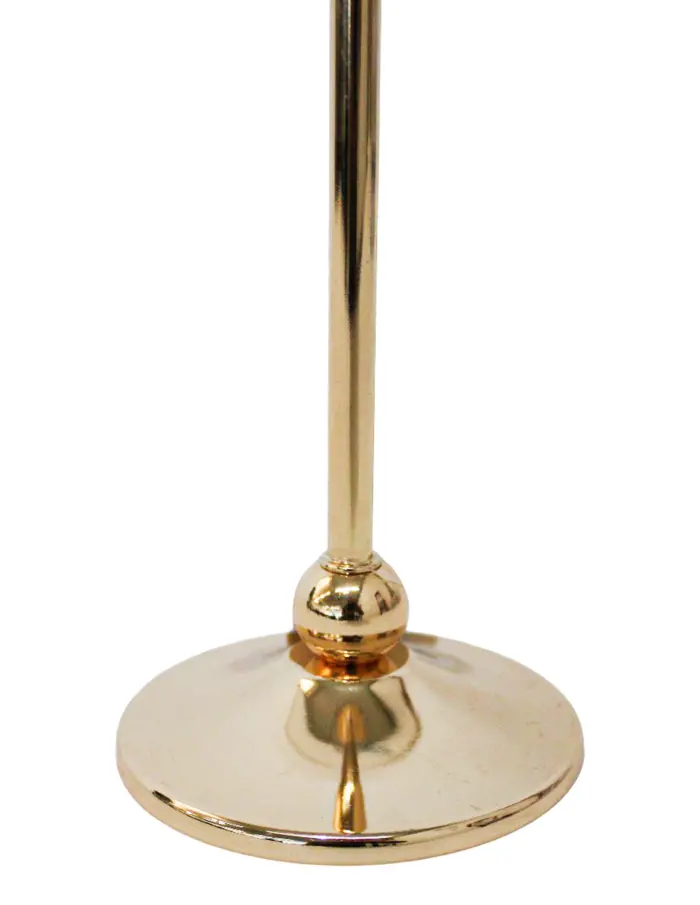 Candelabro de metal dorado con barras de vidrio de 10x10x27cm - Image 2